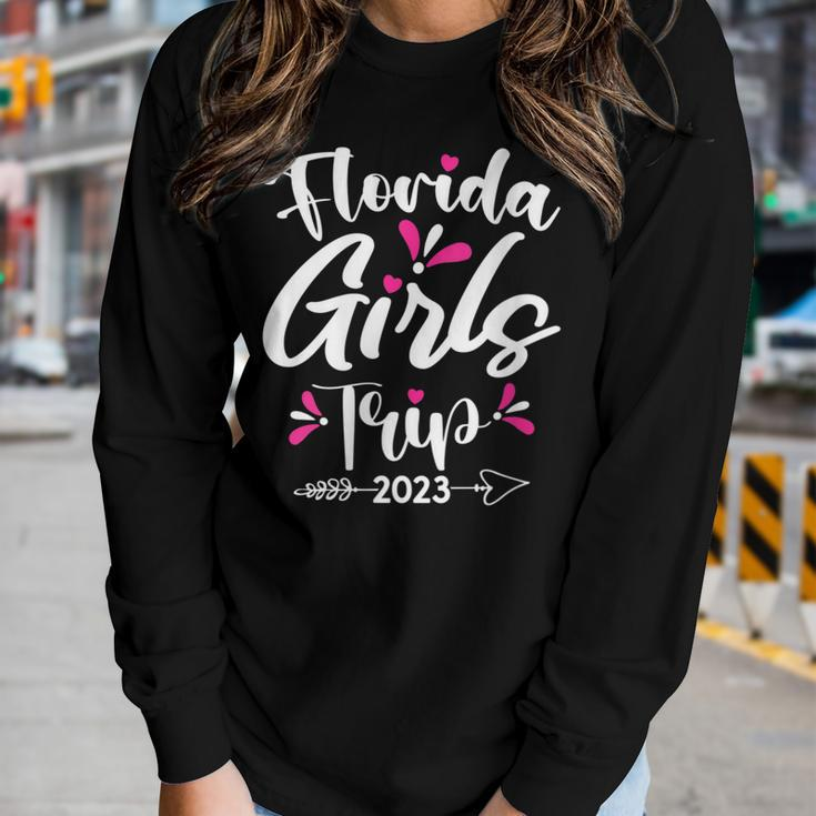 Womens Florida Girls Trip 2023 Cute Girls Weekend Road Trip Women Long Sleeve T-shirt Gifts for Her