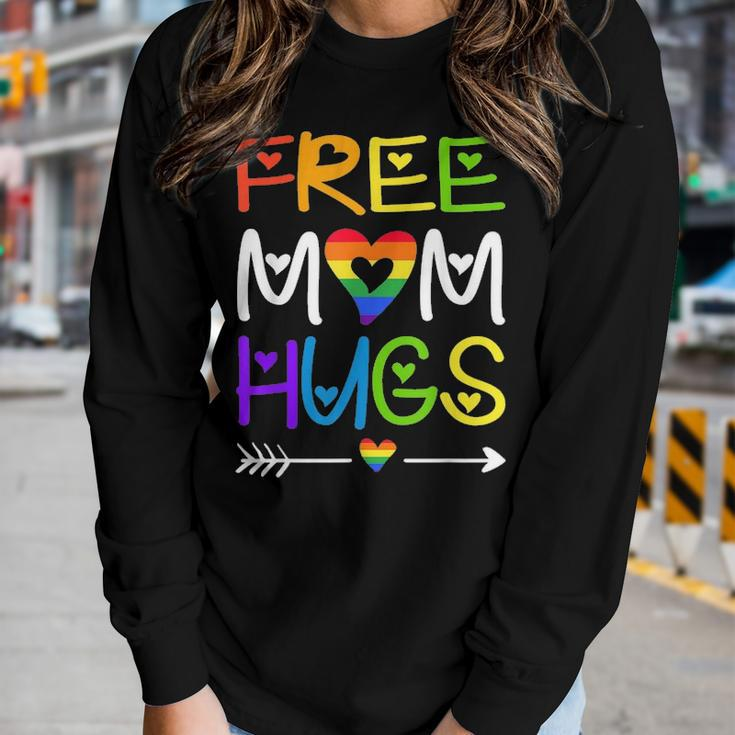 Free Mom HugsRainbow Heart Lgbt Pride Month 1677 Women Graphic Long Sleeve T-shirt Gifts for Her