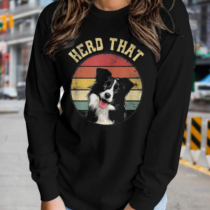 Funny Herd That Border Collie Dog Lover Dad Mom Gift Women Graphic Long Sleeve T-shirt Gifts for Her