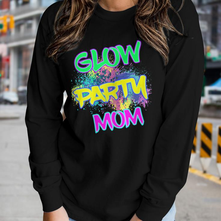 Womens Glow Party Mom Cool Retro Costume 80S Party Mother Women Long Sleeve T-shirt Gifts for Her