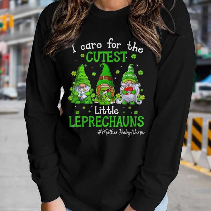 Gnomes Mother Baby Nurse St Patricks Day Leprechauns Women Graphic Long Sleeve T-shirt Gifts for Her