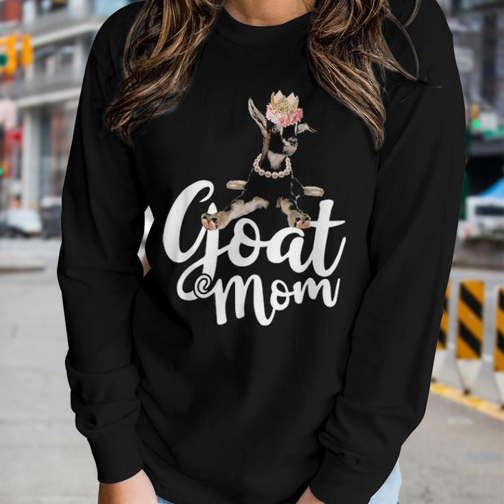 Goat Mom Funny Goat Lover Or Goat Farmer Cute Art Women Graphic Long Sleeve T-shirt Gifts for Her