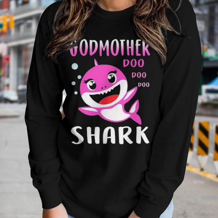 Godmother Shark Doo Doo Christmas Mothers Day Gifts Women Graphic Long Sleeve T-shirt Gifts for Her
