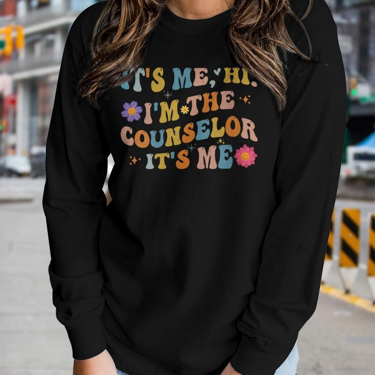 Womens Groovy Its Me Hi Im The Counselor Its Me Teacher Women Long Sleeve T-shirt Gifts for Her