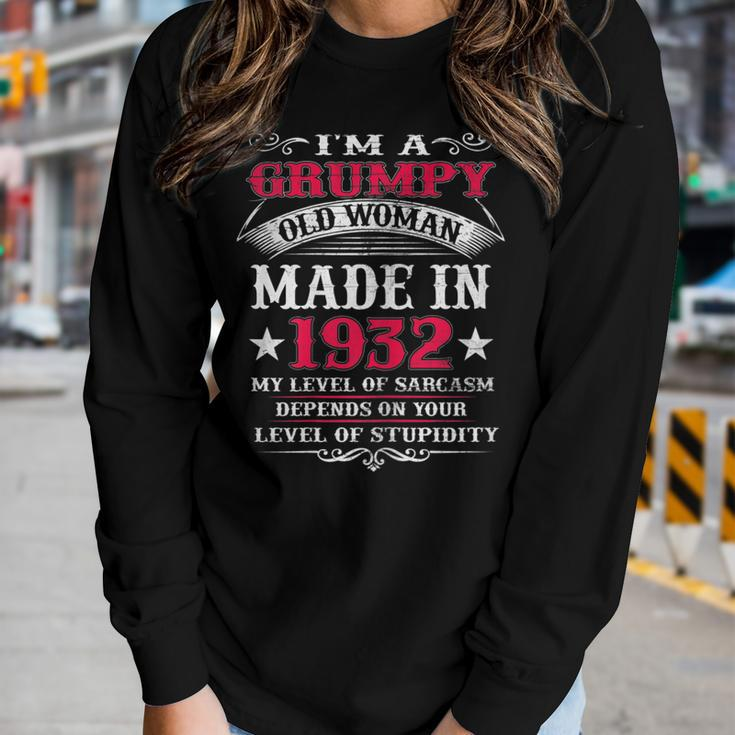 Grumpy Old Woman Made In 1932 90Th Birthday Women Long Sleeve T-shirt Gifts for Her