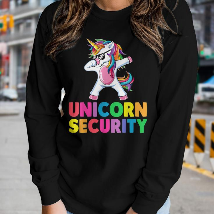 Halloween Dad Mom Daughter Adult Costume Unicorn Security Women Long Sleeve T-shirt Gifts for Her