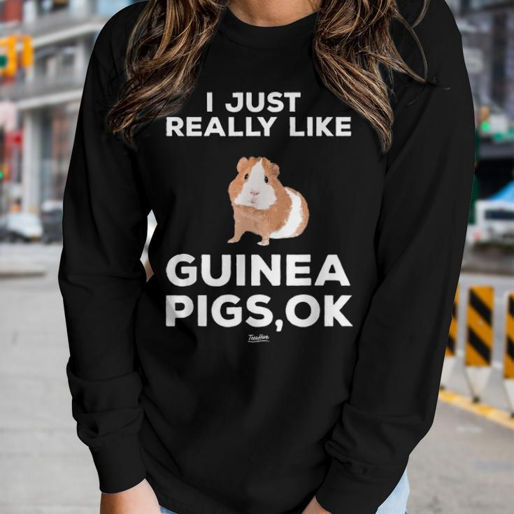 I Just Really Like Guinea Pigs Ok Funny Guinea Mom Themed Women Graphic Long Sleeve T-shirt Gifts for Her