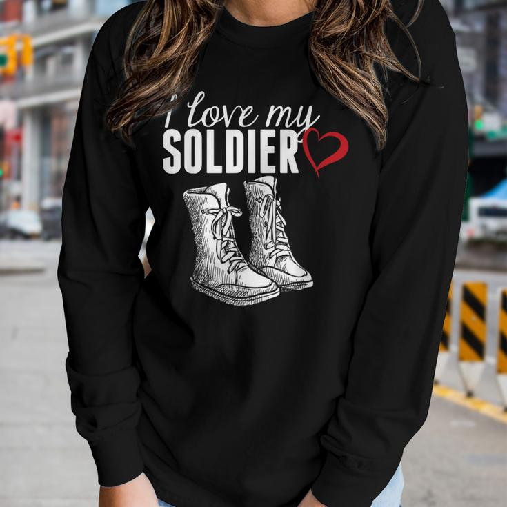 I Love My Soldier - Proud Military WifeWomen Graphic Long Sleeve T-shirt Gifts for Her