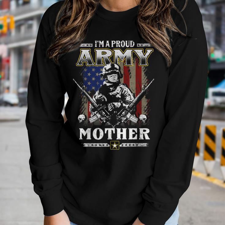 Im A Proud Army Mother Veteran Fathers Day 4Th Of July Women Graphic Long Sleeve T-shirt Gifts for Her