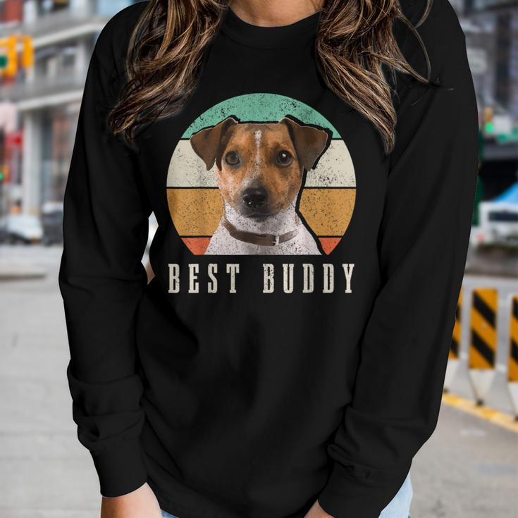 Jack Russell Dad Terrier Mom Best Buddy Retro Vintage Dog Women Long Sleeve T-shirt Gifts for Her
