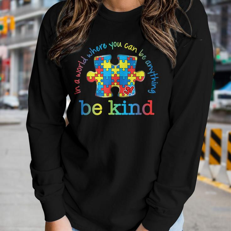 Be Kind Autism Awareness Puzzle Rainbow Choose Kindness Women Long Sleeve T-shirt Gifts for Her