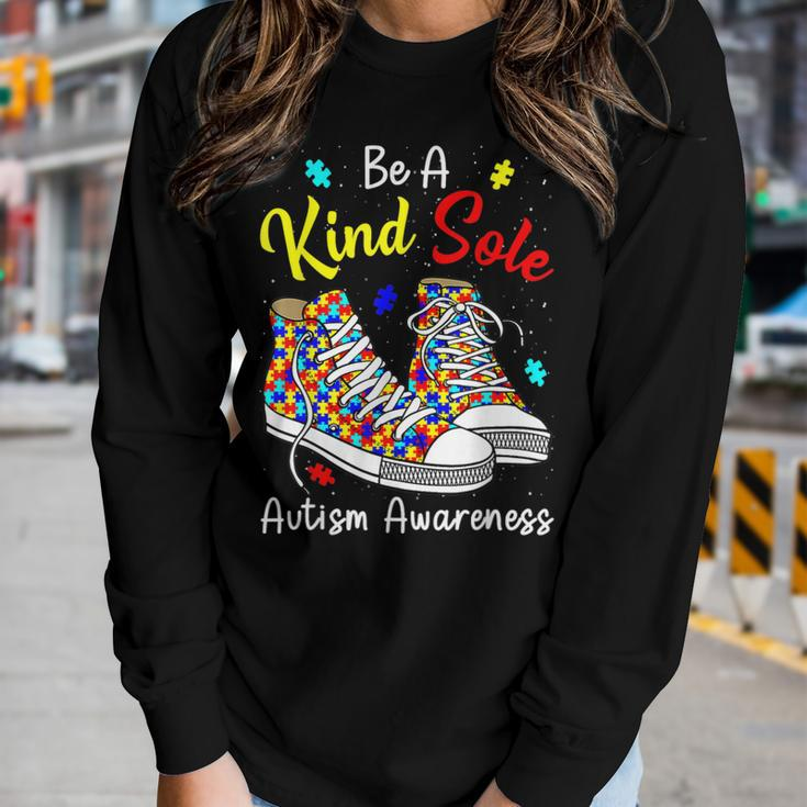 Be A Kind Sole Autism Awareness Rainbow Trendy Puzzle Shoes Women Long Sleeve T-shirt Gifts for Her