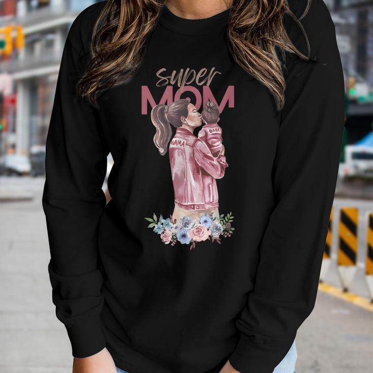 Ladies Super Mom Great For Mom Women Long Sleeve T-shirt Gifts for Her