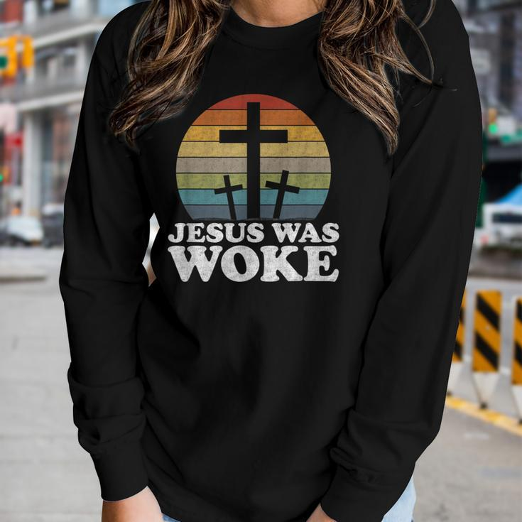 Liberal Christian Democrat Jesus Was Woke Women Long Sleeve T-shirt Gifts for Her