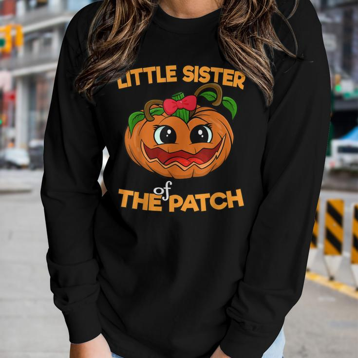 Little Sister Of The Patch Matching Halloween Pumpkins Women Long Sleeve T-shirt Gifts for Her