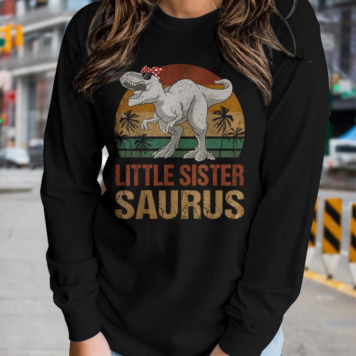 Little Sistersaurus Dinosaur Little Sister Saurus Vintage Women Long Sleeve T-shirt Gifts for Her