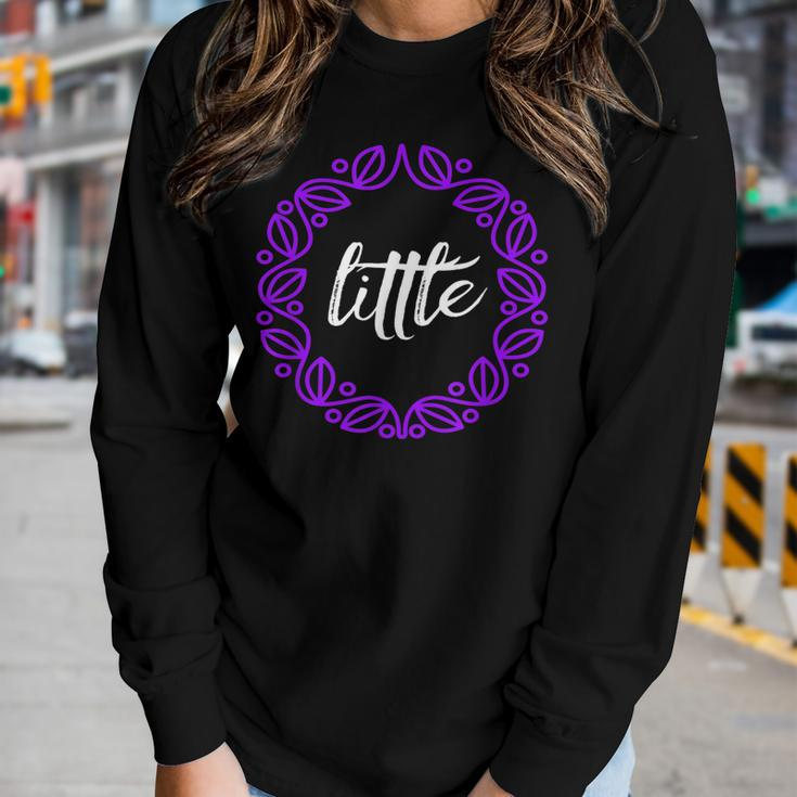 Little Sorority Sister Purple And White Women Long Sleeve T-shirt Gifts for Her