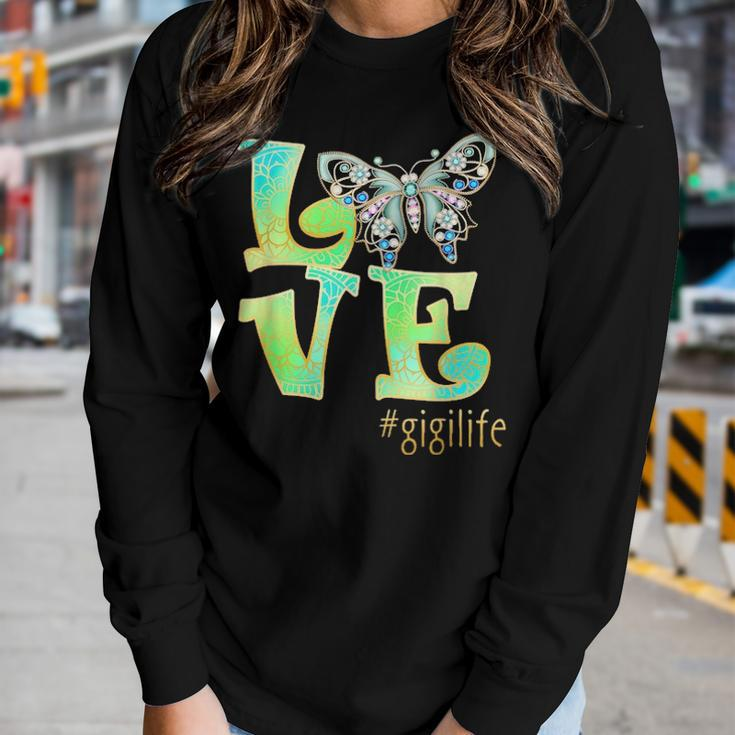 Love Gigi Life Butterfly Art Mothers Day Gift For Mom Women Women Graphic Long Sleeve T-shirt Gifts for Her