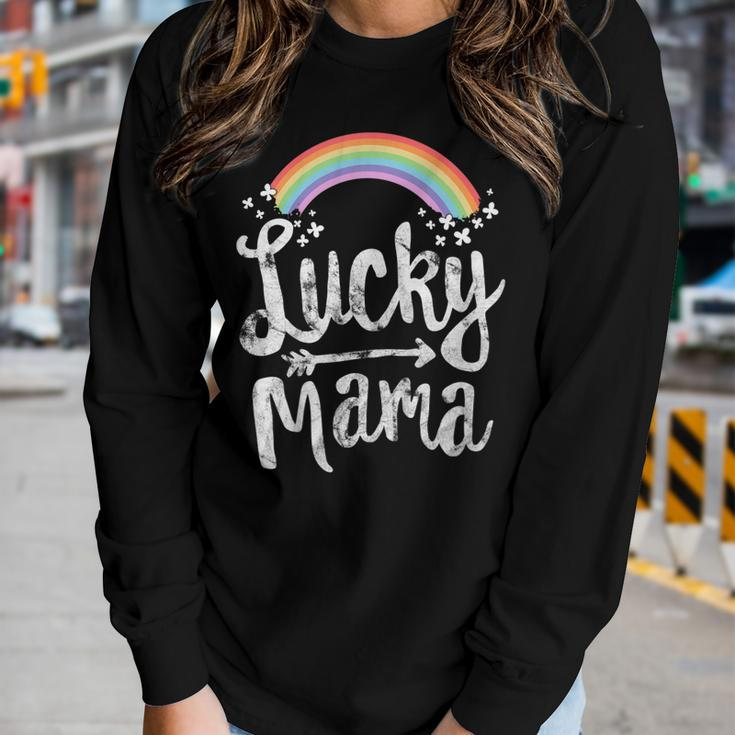 Lucky Mama Family St Patricks Day Mom Women Long Sleeve T-shirt Gifts for Her
