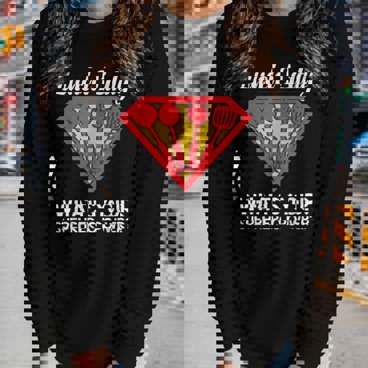 Lunch Lady Superhero Lunch Lady Womens Women Long Sleeve T-shirt Gifts for Her