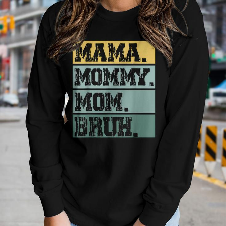 Mama Mommy Mom Bruh Vintage Mother 2023 Women Long Sleeve T-shirt Gifts for Her