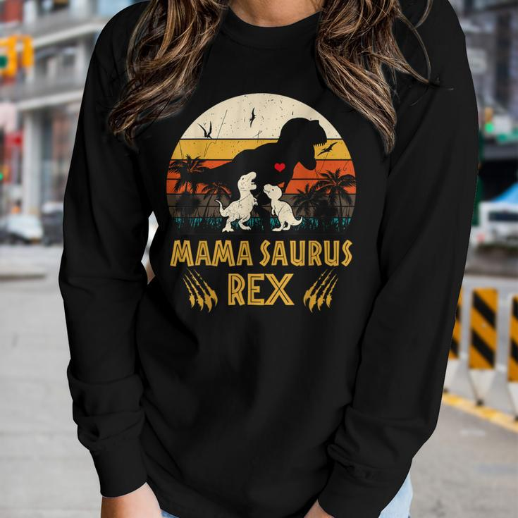 Mamasaurus Rex I Cool Two Kids Mom And Dinasaur Kids Women Long Sleeve T-shirt Gifts for Her