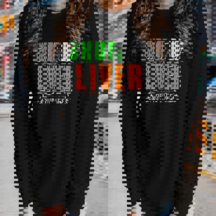 Mardi Gras Shut Up Liver Youre Fine Funny Beer Drinking Women Graphic Long Sleeve T-shirt Gifts for Her