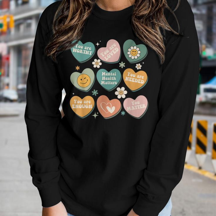 You Matter Kindness Be Kind Groovy Mental Health Matters Women Long Sleeve T-shirt Gifts for Her