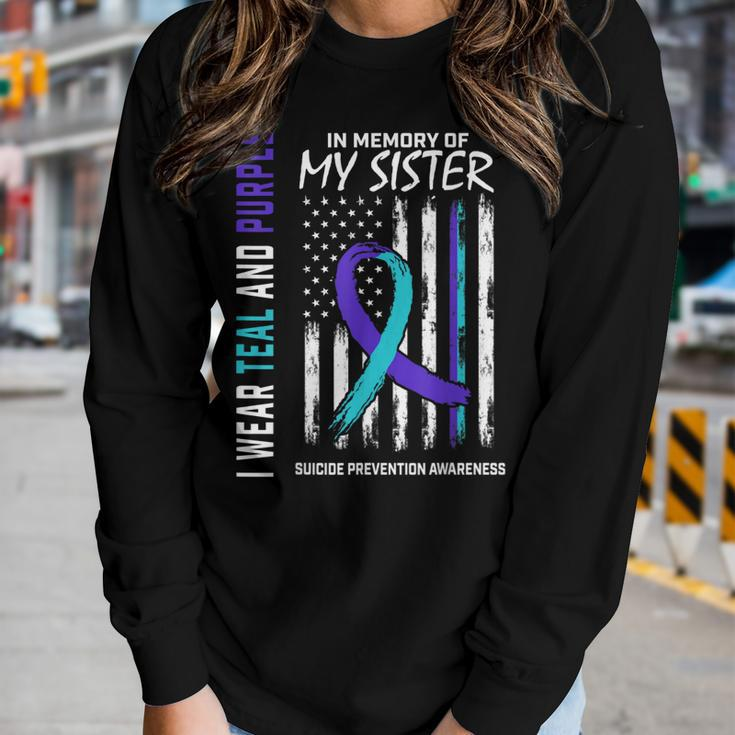 In Memory Of My Sister Suicide Awareness Prevention Flag Women Long Sleeve T-shirt Gifts for Her