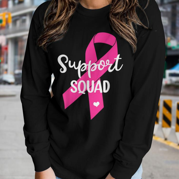 Mens Womens Kids Support Squad Breast Cancer - Support Squad Women Long Sleeve T-shirt Gifts for Her