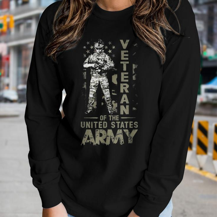 Mens Veteran Of The United States Army Retired Fathers Day Gift Women Graphic Long Sleeve T-shirt Gifts for Her