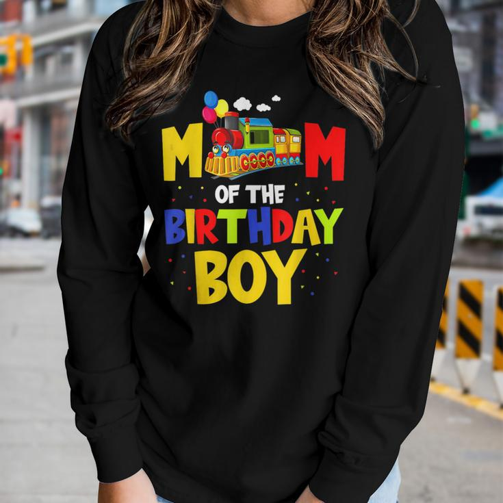Mom Of The Birthday Boy Train For Mommy Mama Mother Women Long Sleeve T-shirt Gifts for Her