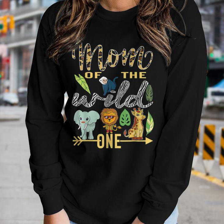 Mom Of The Wild One Zoo Mother Birthday Safari Jungle Animal Women Long Sleeve T-shirt Gifts for Her