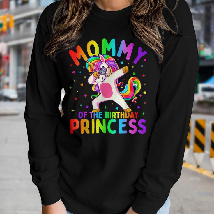 Mommy Of The Birthday Princess Girl Dabbing Unicorn Mom Women Long Sleeve T-shirt Gifts for Her