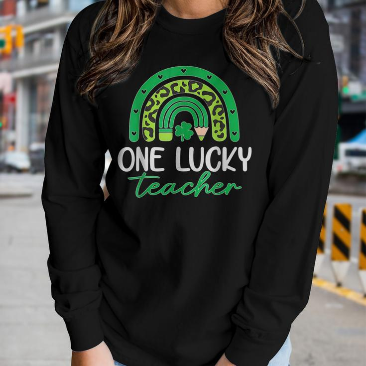 One Lucky Shamrock Teacher St Patrick’S Day Appreciation V4 Women Graphic Long Sleeve T-shirt Gifts for Her