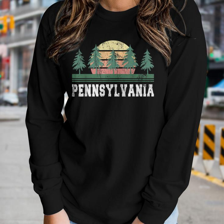 Pennsylvania Retro Vintage Men Women Kids Women Long Sleeve T-shirt Gifts for Her