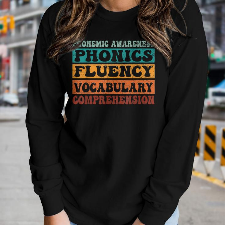 Phonemic Reading Teacher Science Of Reading Phonics Women Graphic Long Sleeve T-shirt Gifts for Her