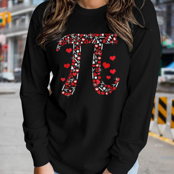 Pi Math Valentine Math Teacher Valentines Day Women Graphic Long Sleeve T-shirt Gifts for Her