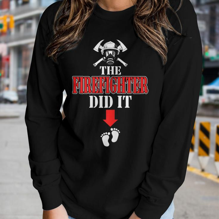 Pregnancy Firefighters Wife Mom To Be Women Long Sleeve T-shirt Gifts for Her