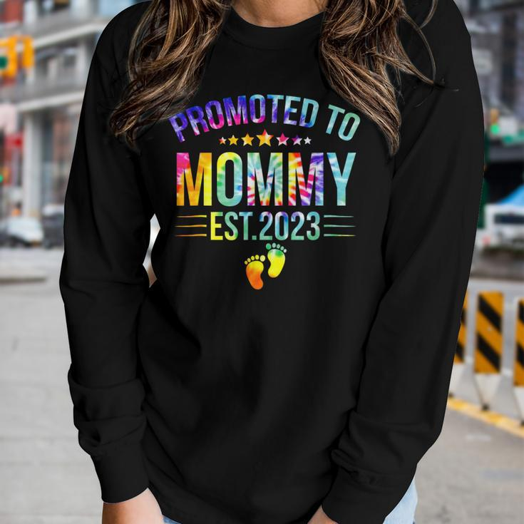 Promoted To Mommy Est 2023 New Mom Tie Dye Women Long Sleeve T-shirt Gifts for Her
