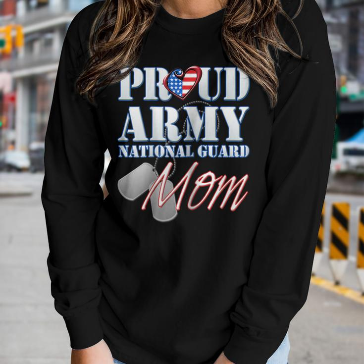 Proud Army National Guard Mom Usa Heart Shirt Women Long Sleeve T-shirt Gifts for Her