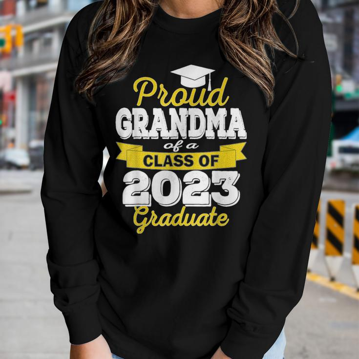 Proud Grandma Of A Class Of 2023 Graduate - Graduation 2023 Women Graphic Long Sleeve T-shirt Gifts for Her