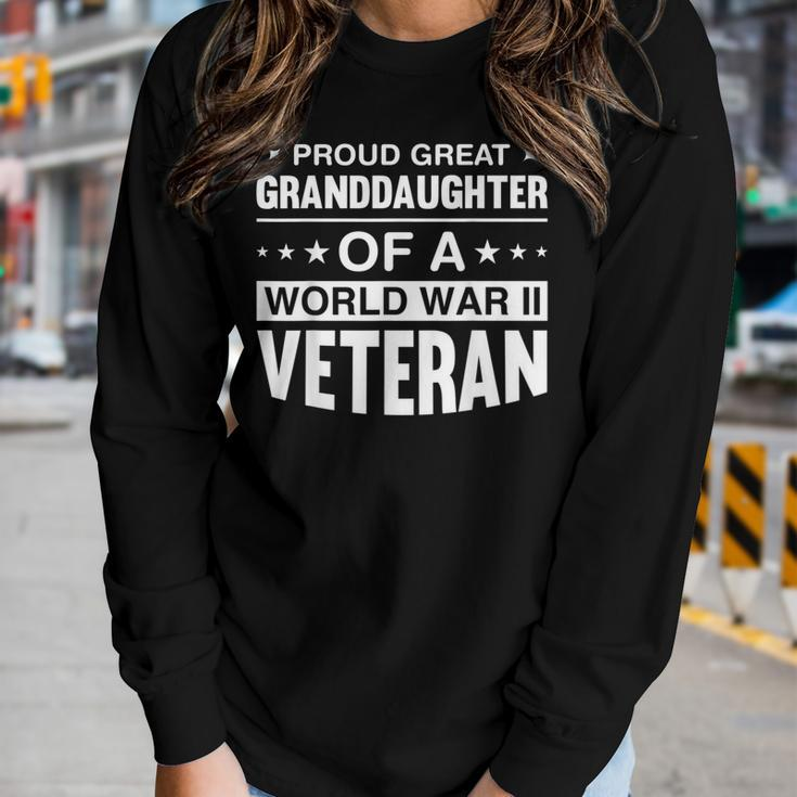Proud Great Granddaughter Of A World War Ii Veterans Women Graphic Long Sleeve T-shirt Gifts for Her