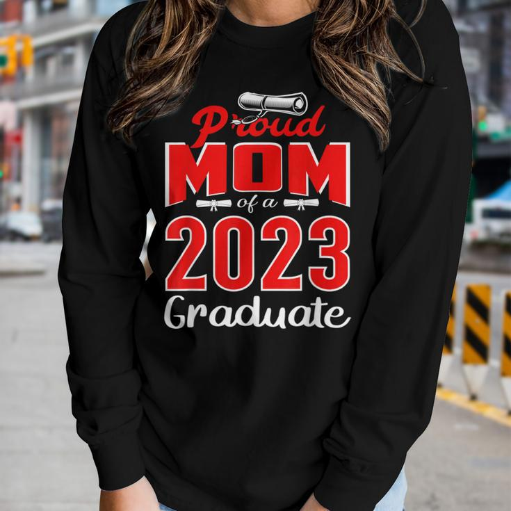 Proud Mom Of A Class Of 2023 Graduate Senior Mother 23 Women Long Sleeve T-shirt Gifts for Her