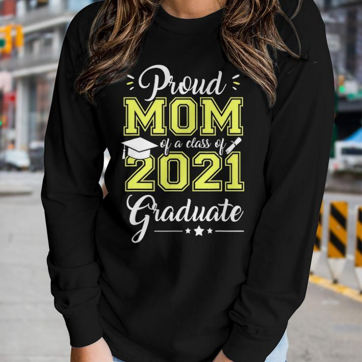 Proud Mom Of A Class Of 2021 Graduate Love Senior 21 Women Graphic Long Sleeve T-shirt Gifts for Her
