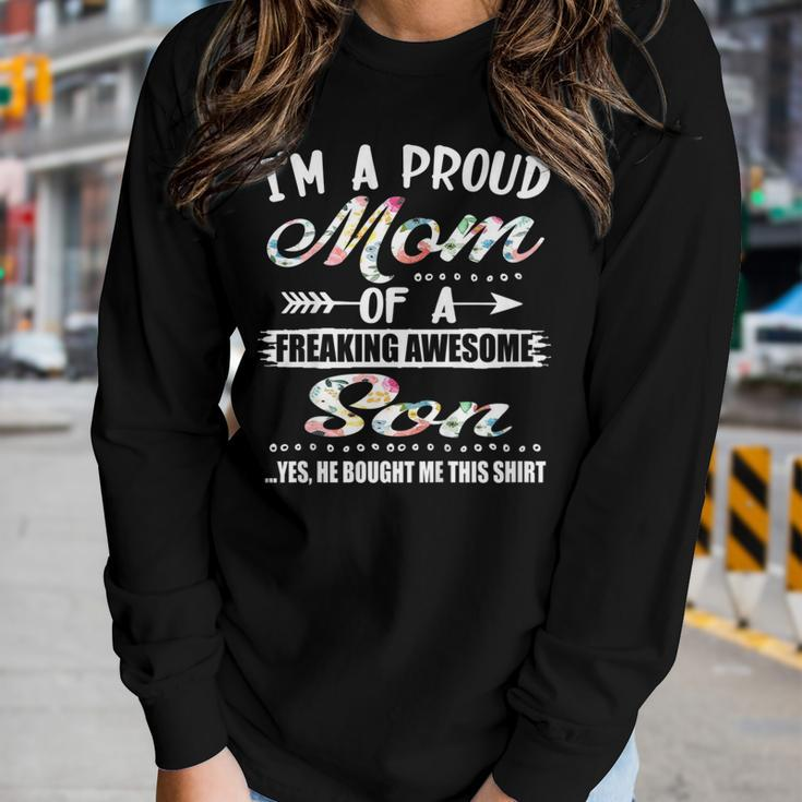 Proud Mom - From A Son To Mom Mama Women Long Sleeve T-shirt Gifts for Her