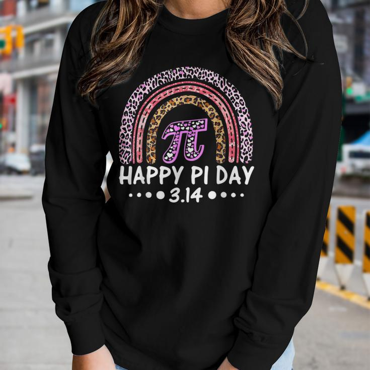 Rainbow Happy Pi Day 3 14 2023 Pi Symbol Math Lovers Teacher Women Graphic Long Sleeve T-shirt Gifts for Her
