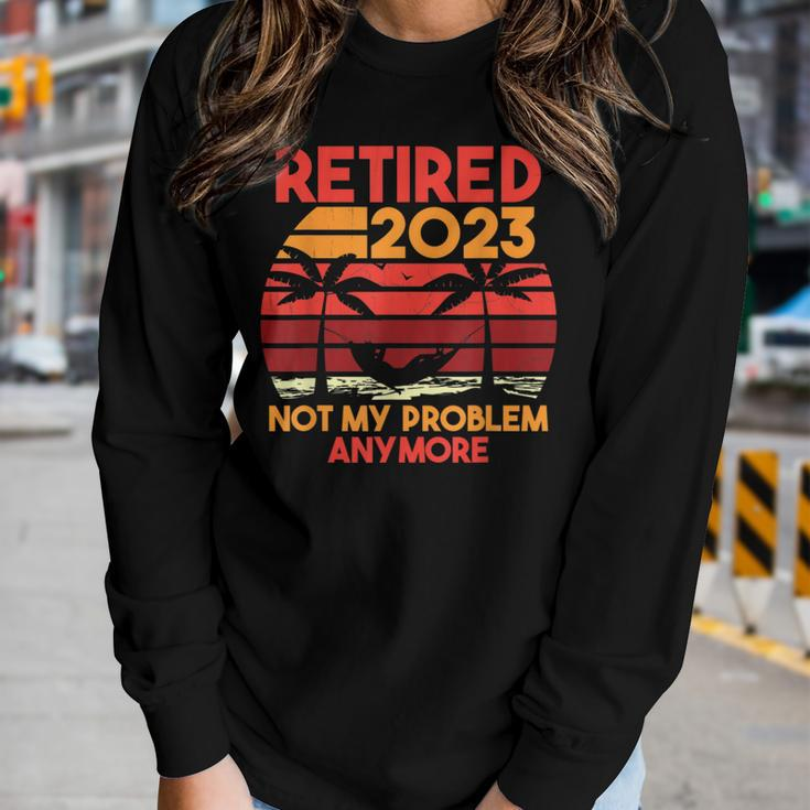 Retired 2023 Funny Vintage Retirement 2023 Humor Gifts Men Women Graphic Long Sleeve T-shirt Gifts for Her