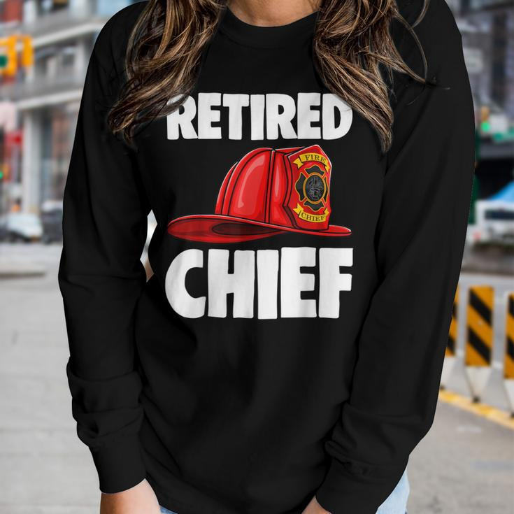 Retired Fire Chief Fire Fighters Love Women Graphic Long Sleeve T-shirt Gifts for Her