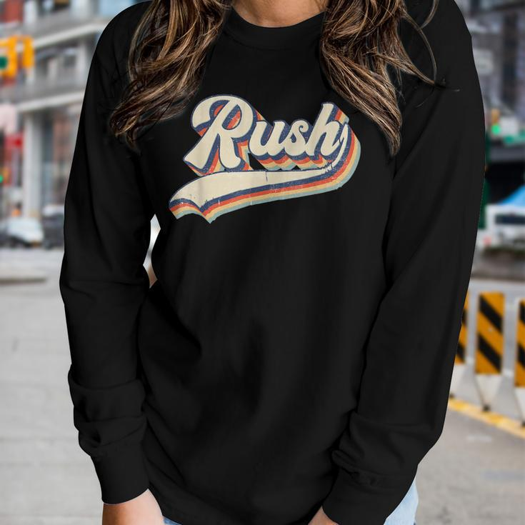 Rush Surname Vintage Retro Men Women Boy Girl Women Long Sleeve T-shirt Gifts for Her